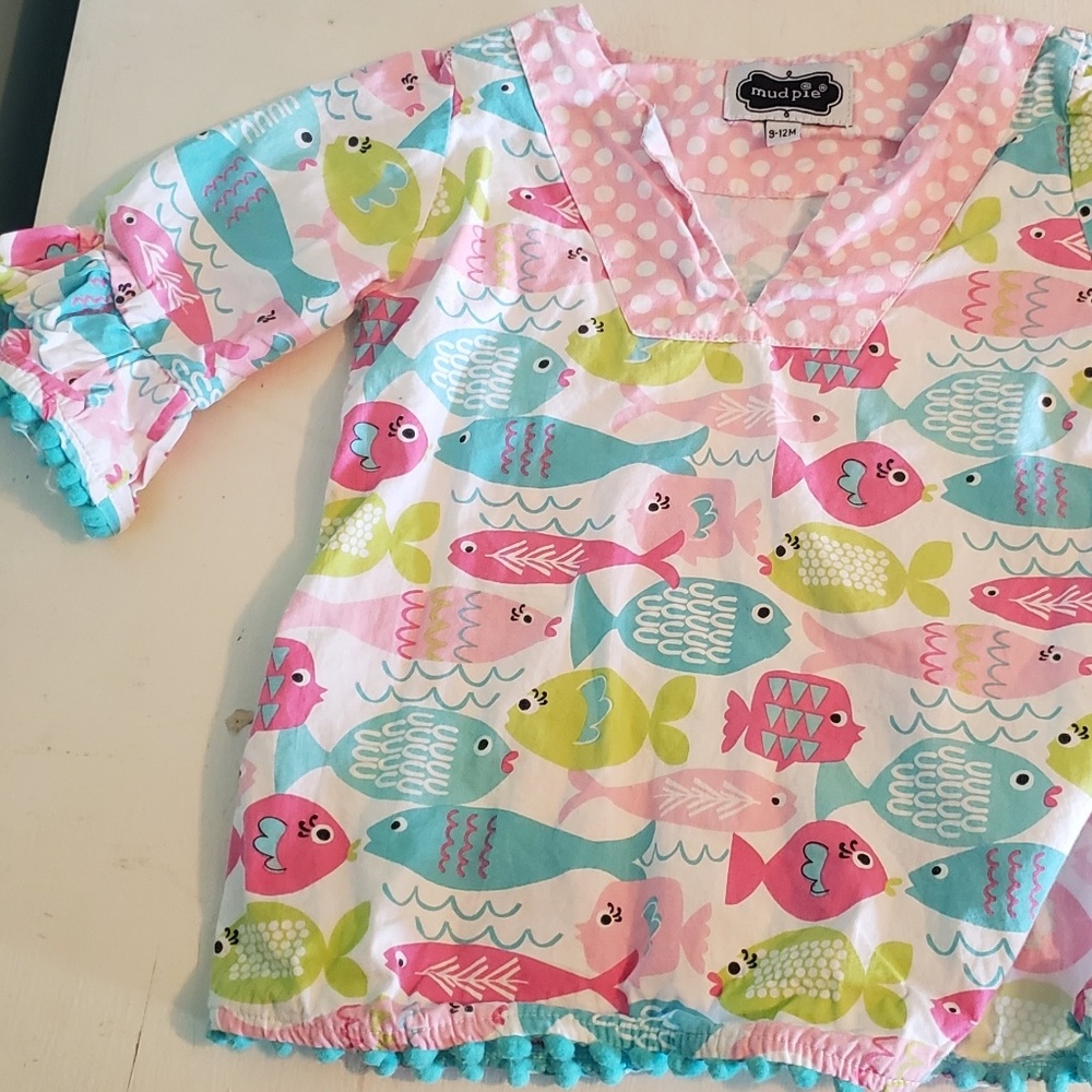Multicolored fish tunic